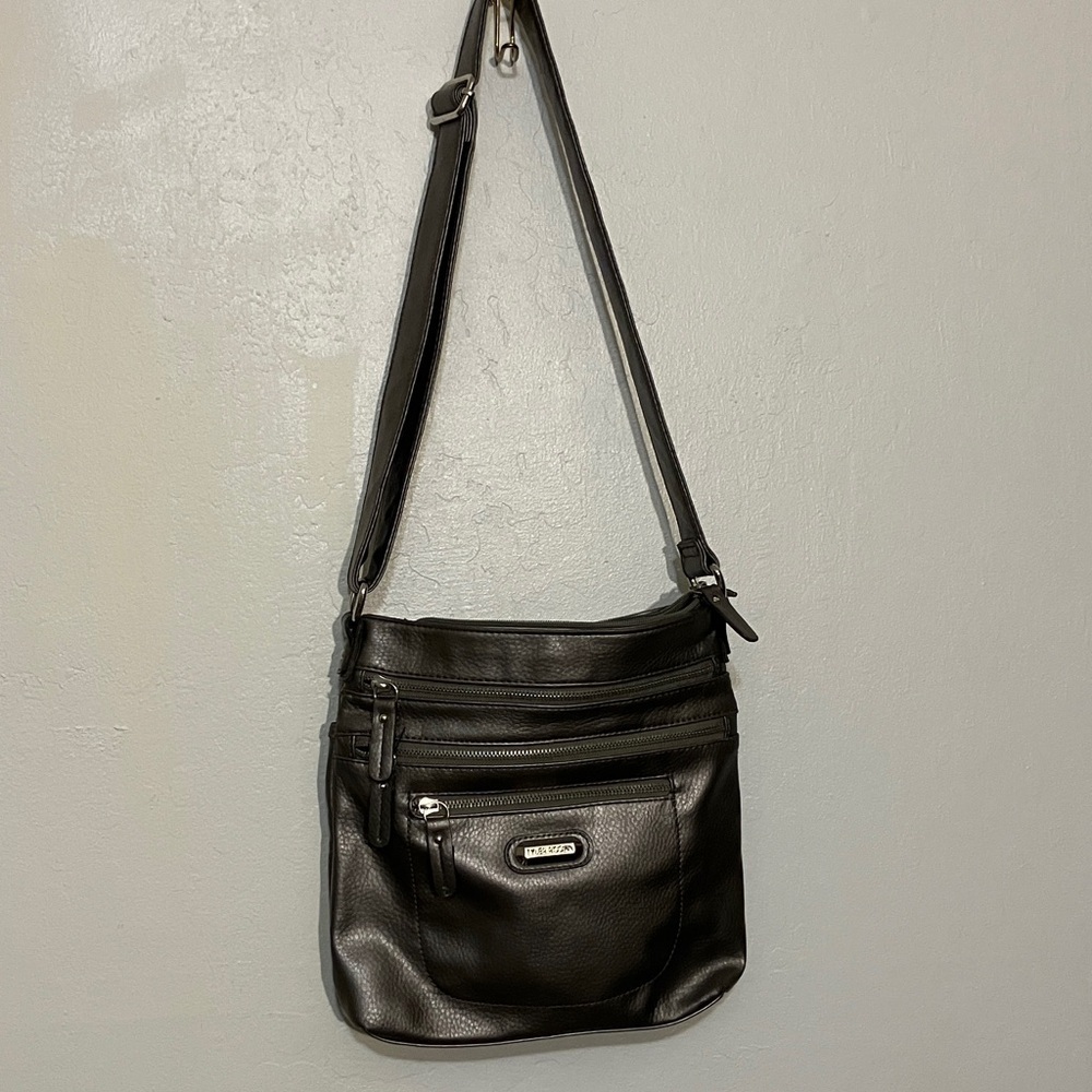 Tyler Rodan silver metallic crossbody bag